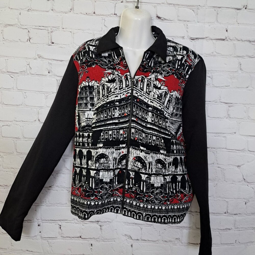 City Girl Nancy Bolen Vintage Style Zip Up Jacket Size Medium